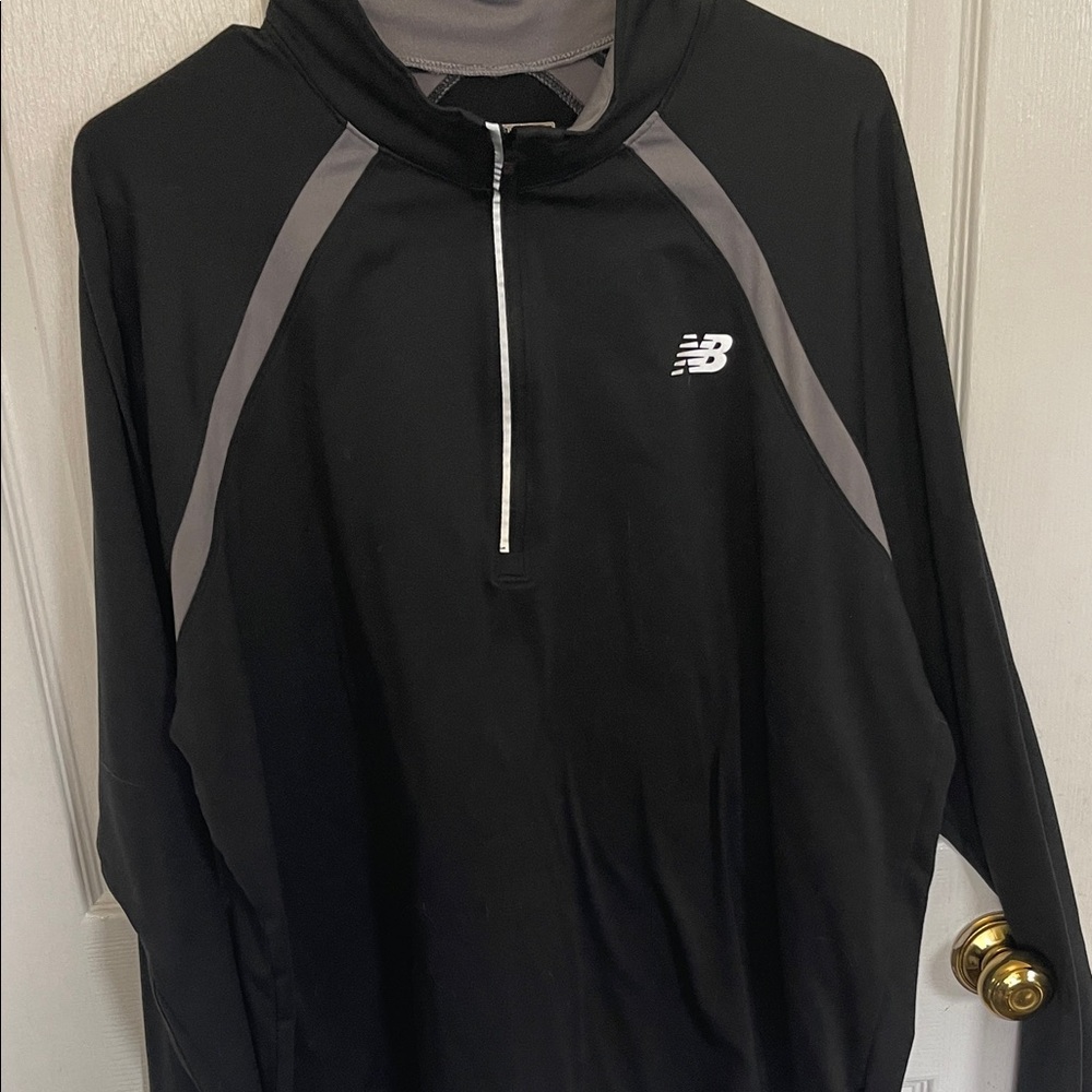 New Balance Black and Gray Quarter-Zip Performance Jacket